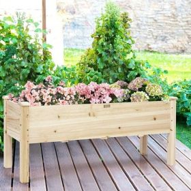 Raised Wood Planter Box