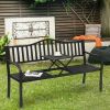 Steel Garden Bench with Adjustable Center Table
