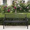 Steel Garden Bench with Adjustable Center Table