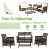 Rattan Furniture Set with 2-Tier Coffee Table
