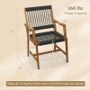 Acacia Wood Dining Chairs with Armrests