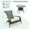 Wicker Adirondack Set with Comfy Seat Cushions