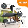 3-Seat Patio Swing with Adjustable Tilt Canopy
