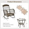 Hand-Woven PE Rattan Conversation Set with Tempered Glass Side Table