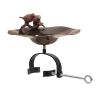 Antique Birdbath with Birds and Over Rail Bracket