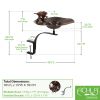Antiqued Birdbath with Birds and Rail Mount