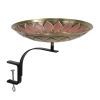 Red African Daisy Birdbath with Rail Mount Bracket