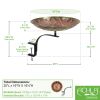 Red African Daisy Birdbath with Rail Mount Bracket