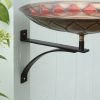 Red African Daisy Birdbath with Wall Mount Bracket