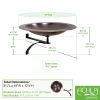 Classic Copper Birdbath with Wall Mount Bracket