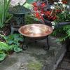 Hammered Copper Birdbath with Rim & Short Stand