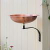 Hammered Solid Copper Birdbath with Wall Mount Bracket