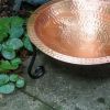 Hammered Solid Copper Birdbath with Short Stand