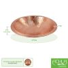Hammered Solid Copper Birdbath Bowl