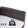 Espresso Wicker Porch Swing with Hanging Chain & Cream Padded Cushion