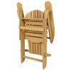 All Weather Large Foldable Adirondack Chair with Natural Finish