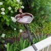 Heart Shaped Birdbath with Rail Mount Bracket
