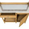 Natural Fir Wood Potting Bench with Metal Top