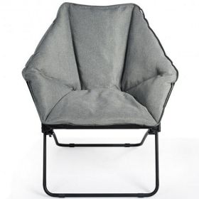 Oversized Foldable Leisure Chair with Sturdy Iron Frame