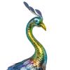 Metal Blue-Green Peacock Statue