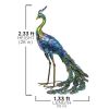 Metal Blue-Green Peacock Statue