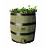 2-in-1 Oak Rain Barrel & Planter