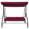 Burgundy 3-Seat Cushioned Canopy Swing Chair
