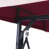 Burgundy 3-Seat Cushioned Canopy Swing Chair
