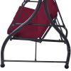 Burgundy 3-Seat Cushioned Canopy Swing Chair