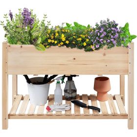 Solid Wood 2-Tier Raised Garden Bed