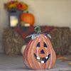 Set of 3 Metal Jack-O-Lantern Decorations