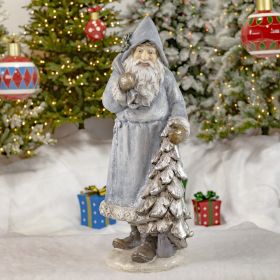 Olde World Santa Claus with Bag of Gifts & Christmas Tree