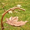 Maple Leaf Birdbath with Birds with Copper Finish