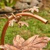 Maple Leaf Birdbath with Birds with Copper Finish