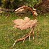 Maple Leaf Birdbath with Birds with Copper Finish