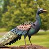 Elegant Iron Peacocks with Acrylic Jewel Detail