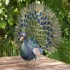 Elegant Iron Peacocks with Acrylic Jewel Detail