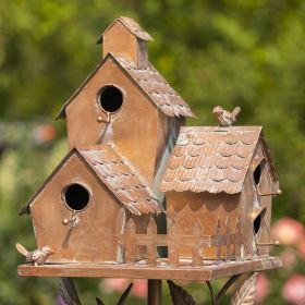 "New Britain" Country Style Multi-Home Iron Birdhouse Stake