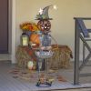 Metal Pumpkin Witch with Owl Figurine and Candy Holder
