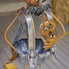 Metal Pumpkin Witch with Jack-O-Lantern Candy Holder