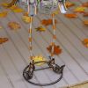 Metal Pumpkin Witch with Jack-O-Lantern Candy Holder