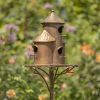 Plump Cylinder Triple Birdhouse Stake