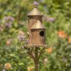 Plump Cylinder Triple Birdhouse Stake