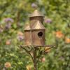 Plump Cylinder Triple Birdhouse Stake