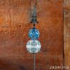 Ceramic Sailor Ball with Finial Iron Garden Stakes
