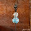 Ceramic Sailor Ball with Finial Iron Garden Stakes