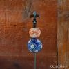 Ceramic Sailor Ball with Finial Iron Garden Stakes
