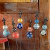 Ceramic Sailor Ball with Finial Iron Garden Stakes