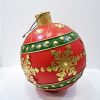 Oversized Metal Christmas Ball with LED Lights and Snowflakes