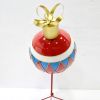 Multi-Colored Christmas Ornament with Diamond Pattern Metal Garden Stake